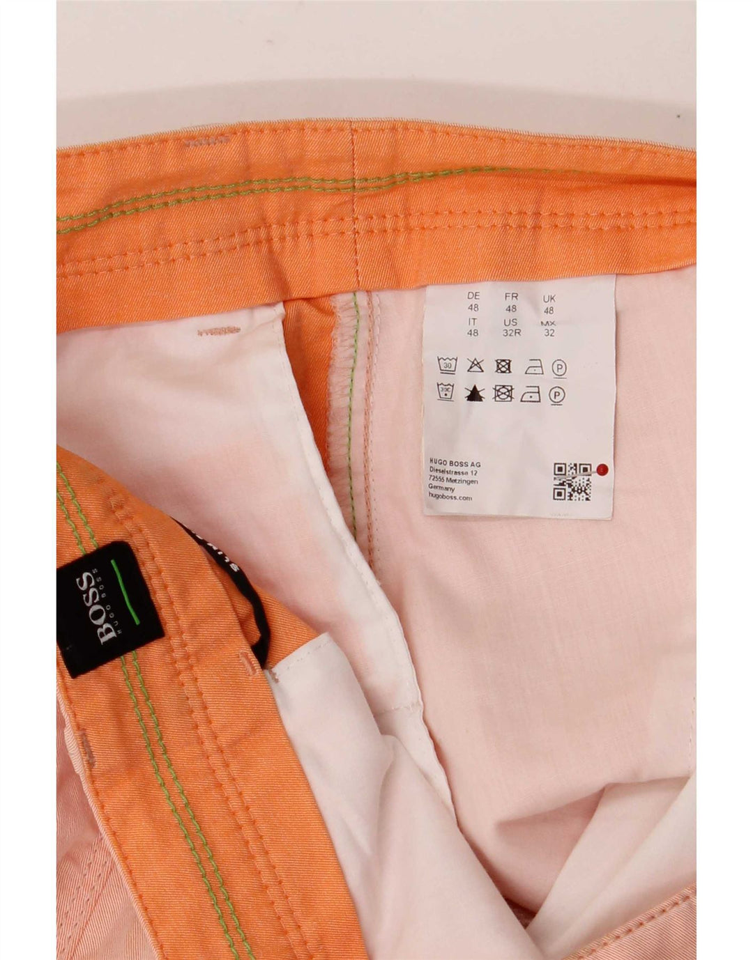 Hugo Boss Herren Chinoshorts IT 48 Medium W32 Orange Baumwolle