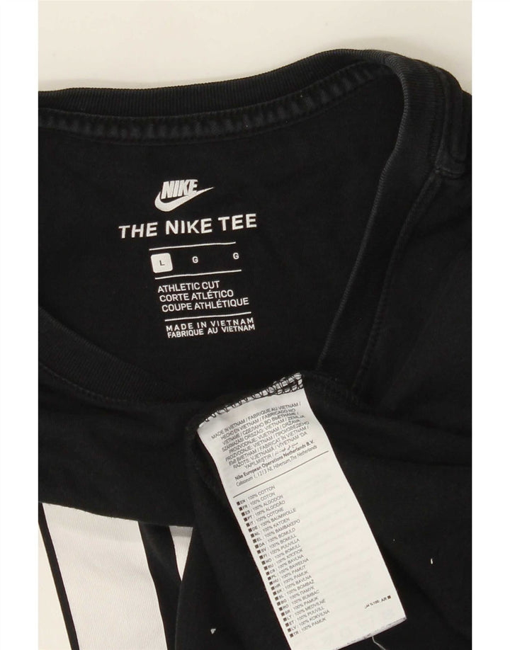 Nike Herren Athletic Cut Graphic Top Langarm Große schwarze Baumwolle