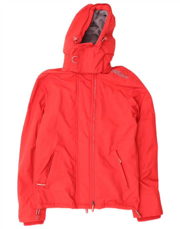Superdry Herren Windcheater Kapuzen-Windjacke UK 34 XS Rot Polyester