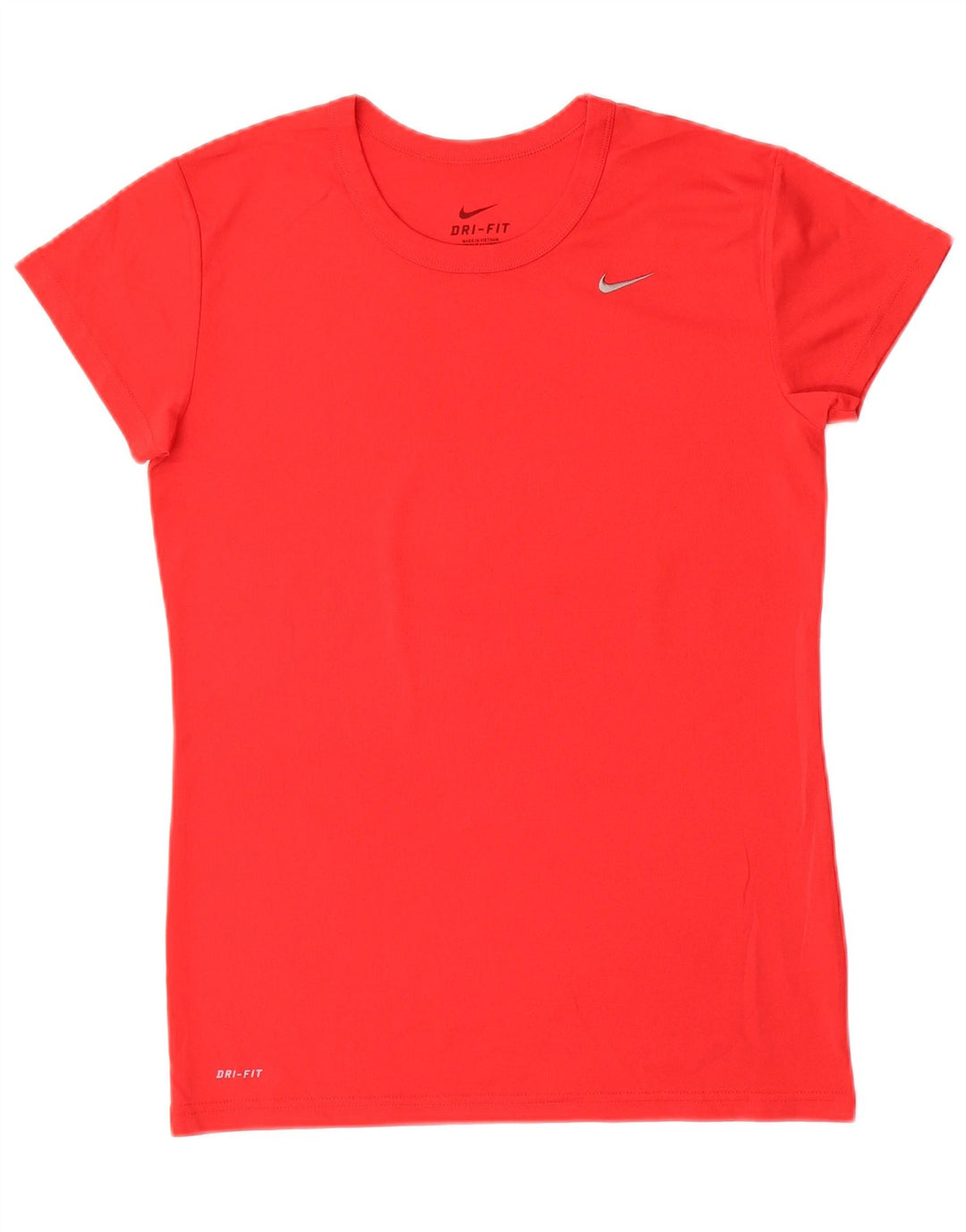 NIKE Damen Dri Fit T-Shirt Top UK 12 Mittelrotes Polyester