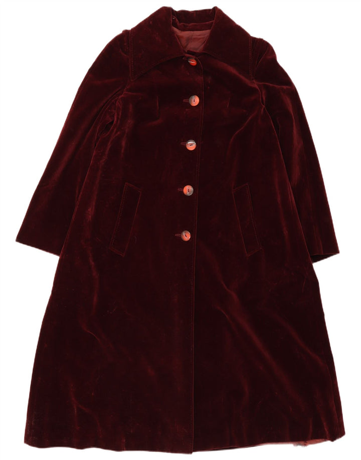 Vintage Damen Samtmantel IT 46 Large Burgund