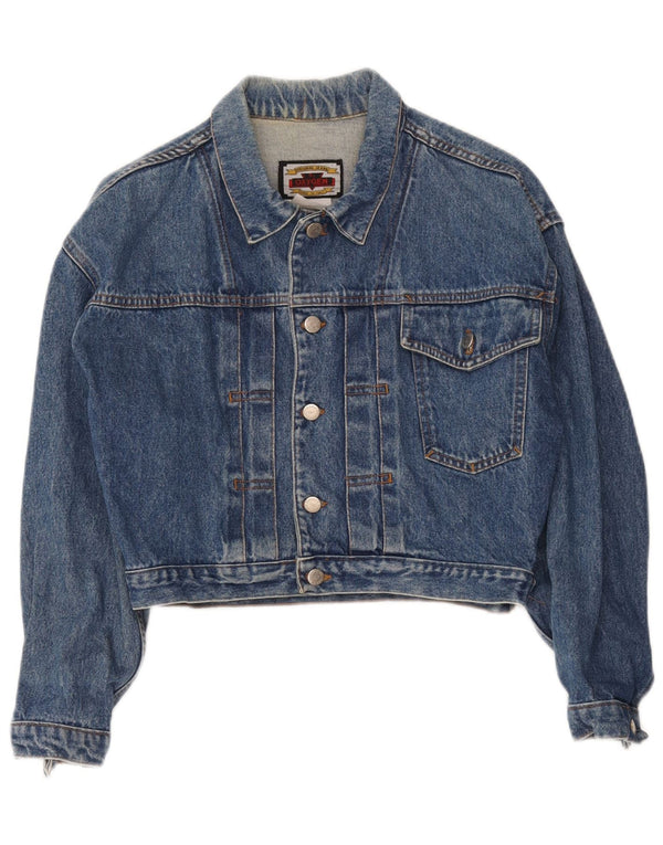 Oxygen Womens Crop Denim Jacke UK 12 Mittelblau