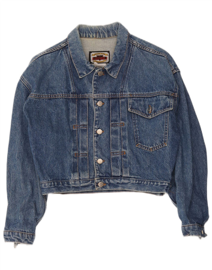 Oxygen Womens Crop Denim Jacke UK 12 Mittelblau