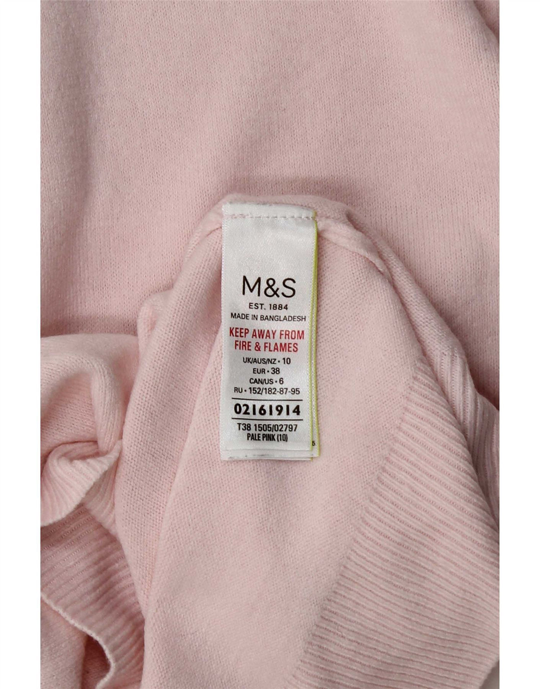 Marks & Spencer Damen-Pullover mit Rollkragen, Gr. 10, Größe S, Rosa, Acryl
