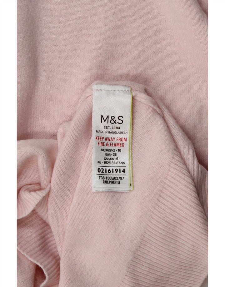 Marks & Spencer Damen-Pullover mit Rollkragen, Gr. 10, Größe S, Rosa, Acryl