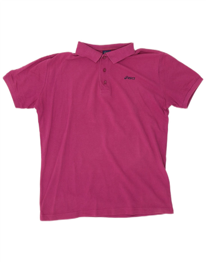 Asics Herren-Poloshirt, mittlere kastanienbraune Baumwolle