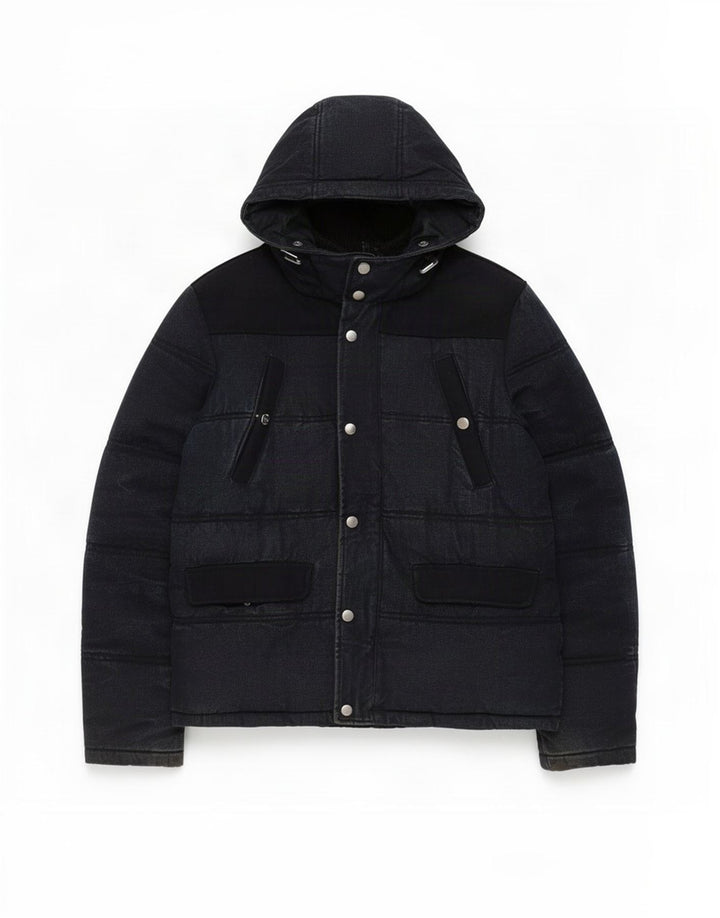 Zara Herren-Jacke mit Kapuze, gepolstert, Größe 40, Marineblau
