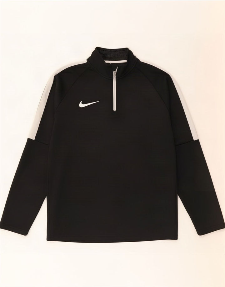 Nike Herren Dri Fit Pullover-Trainingsanzug mit Reißverschluss, Größe S, Schwarz, Farbblock