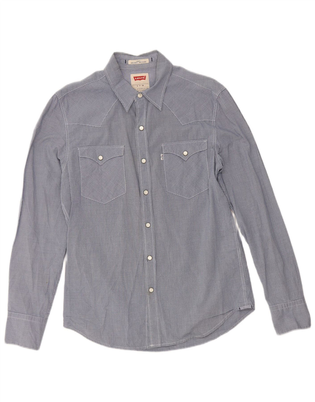 Levi's Herren-Slim-Fit-Hemd, klein, marineblau, Gingham-Baumwolle