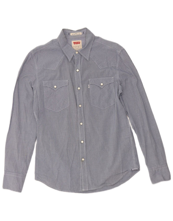 Levi's Herren-Slim-Fit-Hemd, klein, marineblau, Gingham-Baumwolle