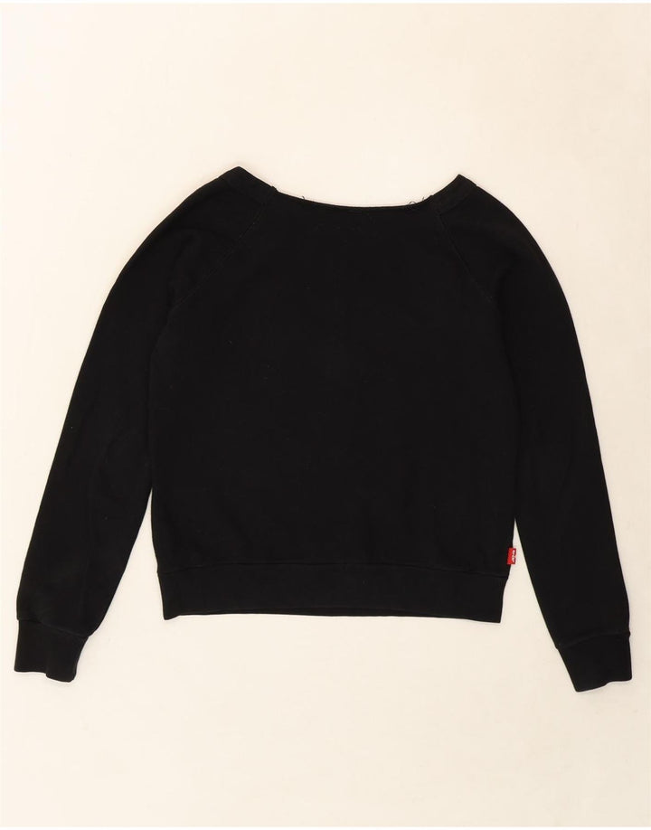 LEVI'S Womens Graphic Sweatshirt Jumper UK 10 Small Black Cotton Vintage Levi's and Second-Hand Levi's from Messina Hembry 