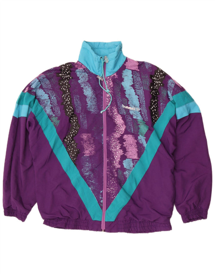 Hummel Herren-Trainingsanzug-Top-Jacke, groß, lila, Farbblock