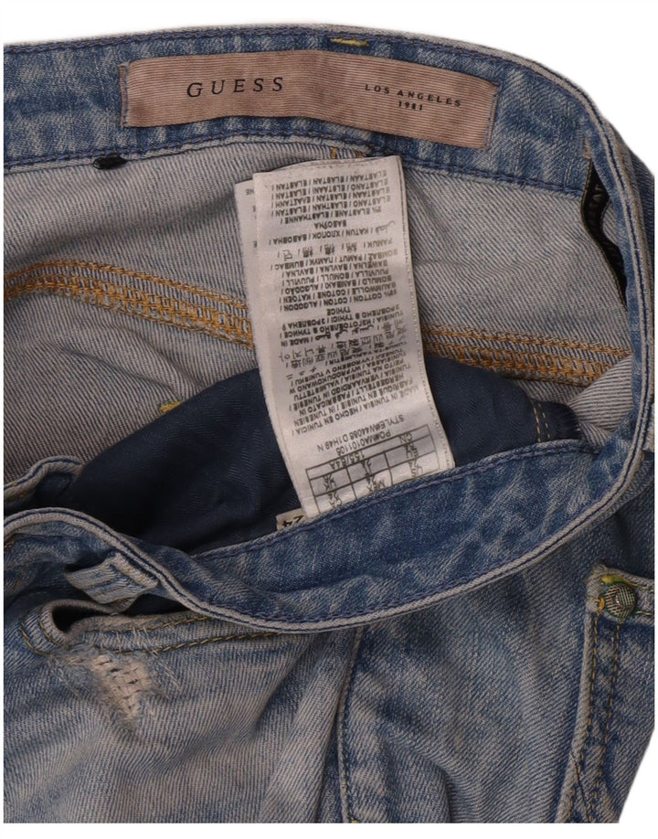 Guess Damen Distressed Slim Jeans W26 L24 Blaue Baumwolle