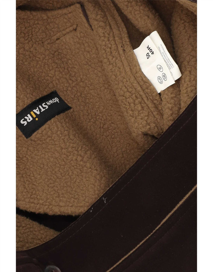 Vintage Herren Sherpa Jacke UK 40 Großes braunes Polyester