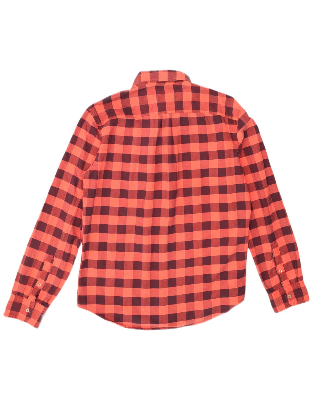 American Eagle Outfitters Herrenhemd XL Orange Gingham Baumwolle