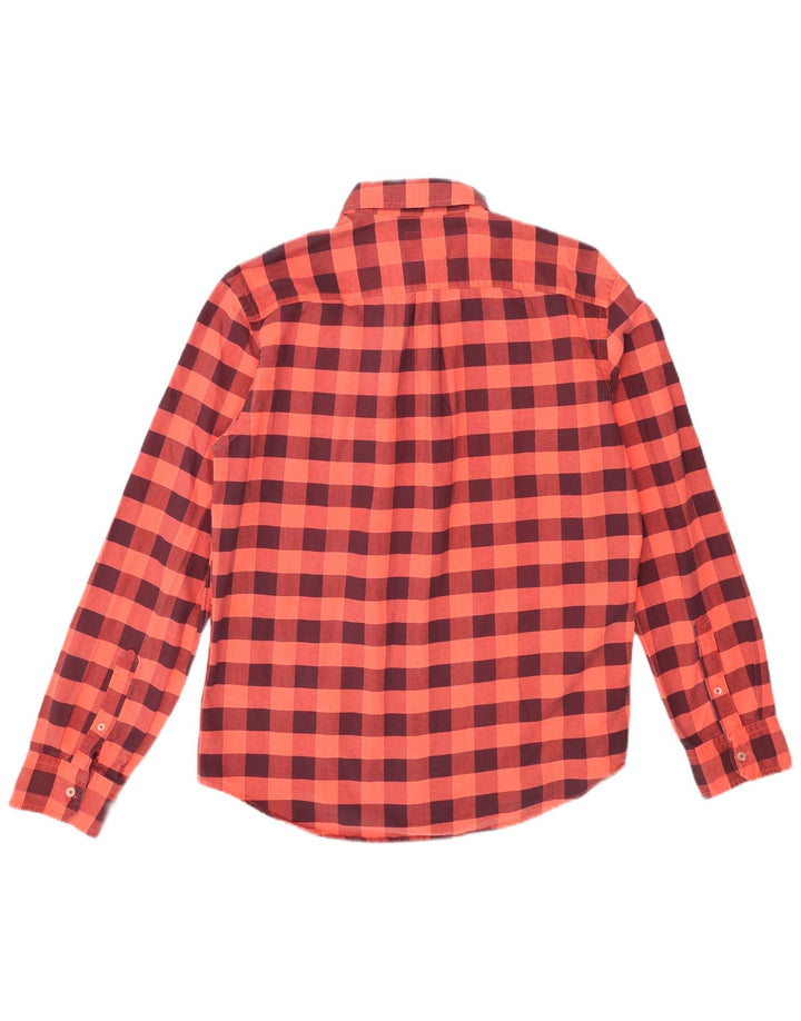 American Eagle Outfitters Herrenhemd XL Orange Gingham Baumwolle