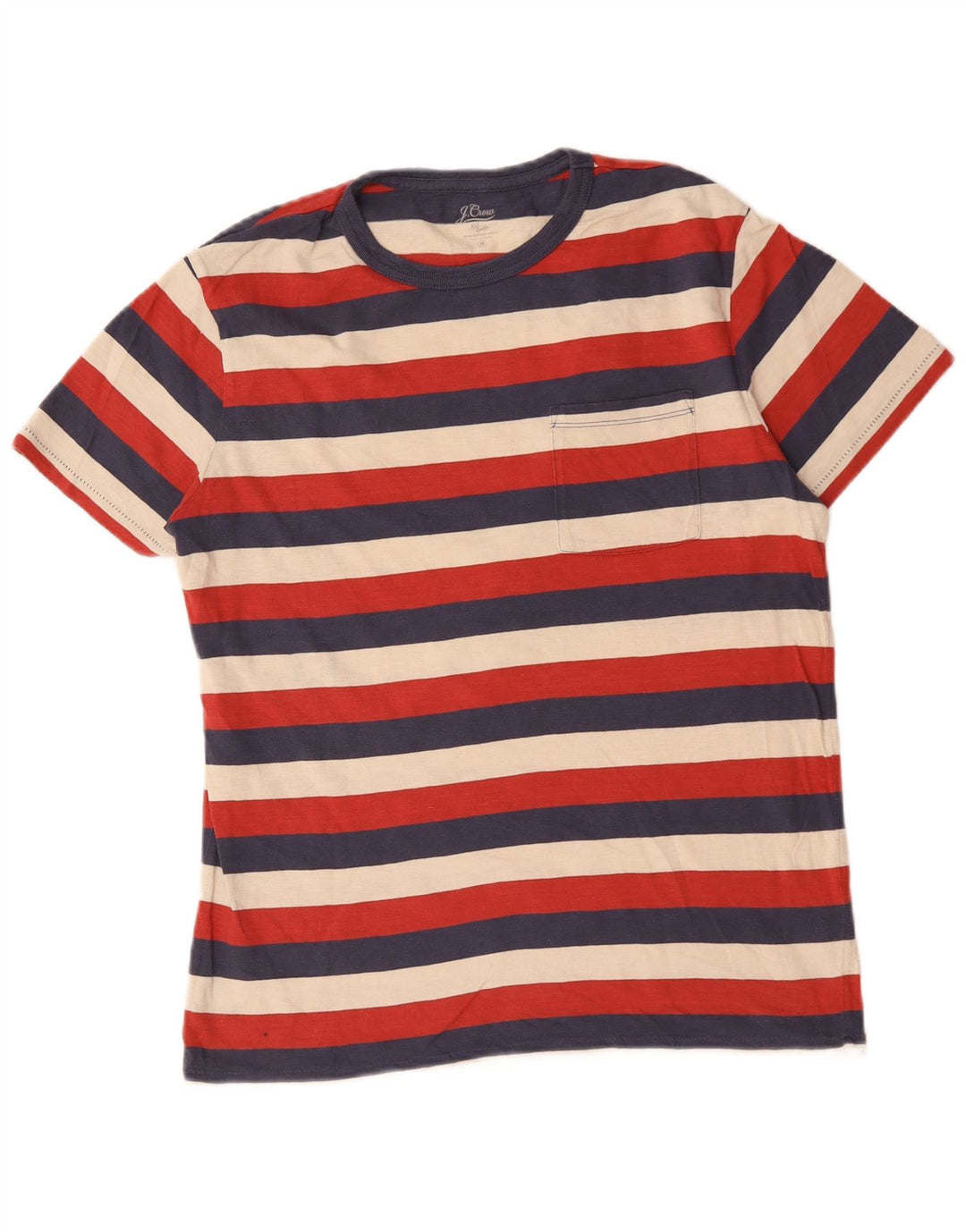 J. Crew Herren-T-Shirt-Oberteil, mittelgroß, mehrfarbig, gestreift, Baumwolle
