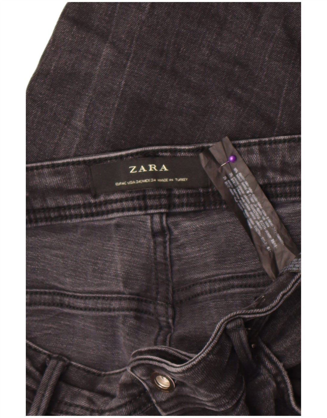 Zara Herren Distressed Slim Jeans EU 44 Large W34 L28 Graue Baumwolle