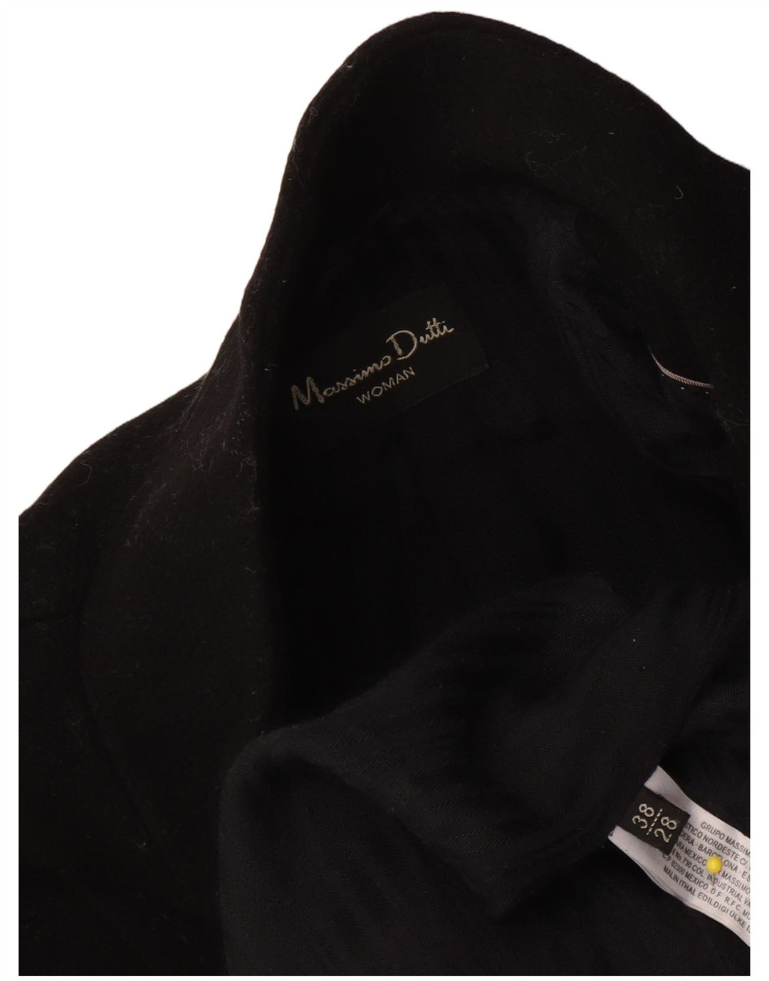 Massimo Dutti Damenmantel EU 38 Kleine schwarze Wolle