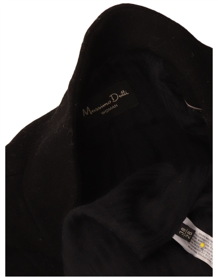 Massimo Dutti Damenmantel EU 38 Kleine schwarze Wolle