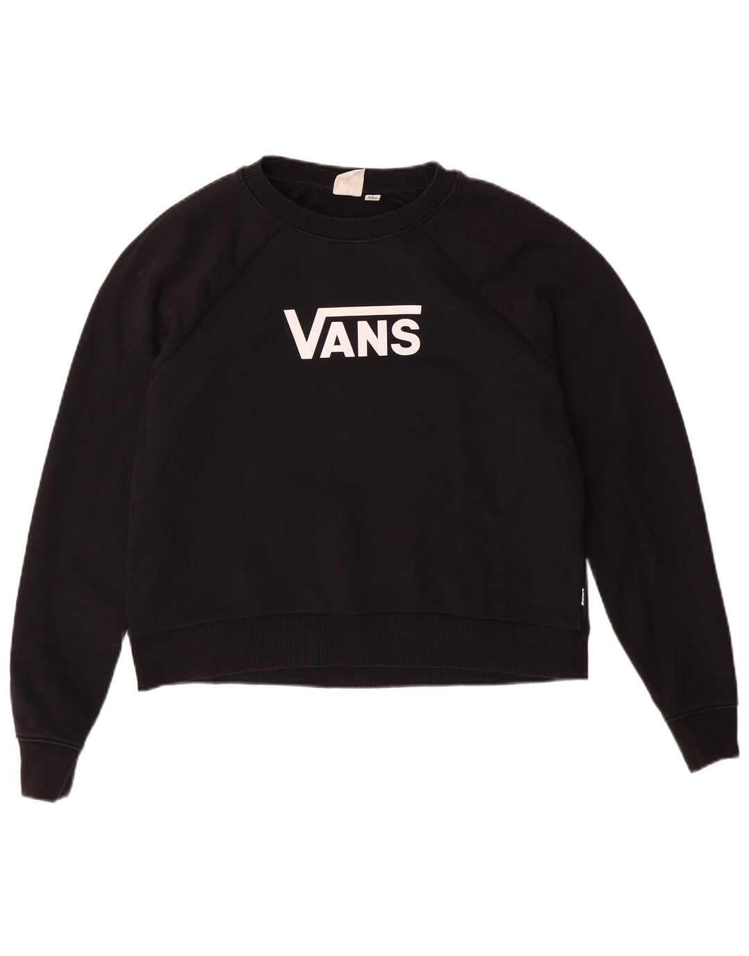 VANS Damen Crop Oversized Graphic Sweatshirt Pullover UK 10 Small Schwarz