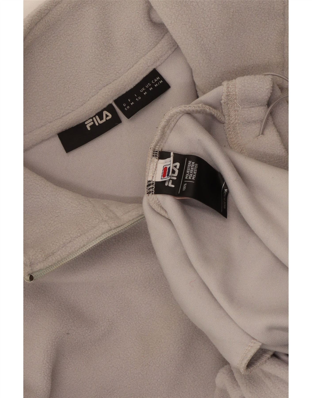 Fila Herren-Fleecepullover mit Reißverschluss am Hals, mittelgraues Polyester