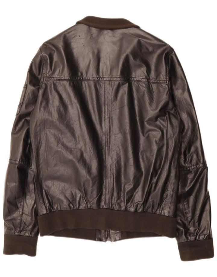 Vintage Herren Lederjacke UK 38 Mittelschwarzes Leder