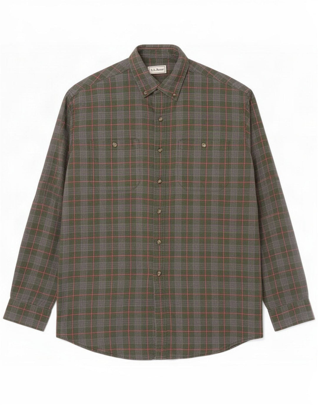 L.L.Bean Flanellhemd für Herren, groß, grün kariert