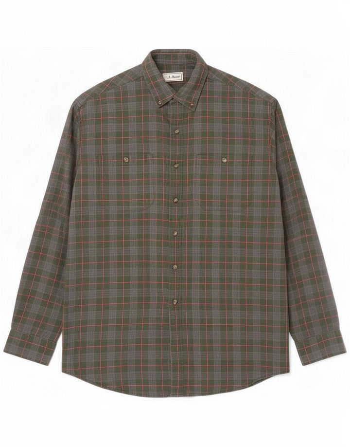 L.L.Bean Flanellhemd für Herren, groß, grün kariert