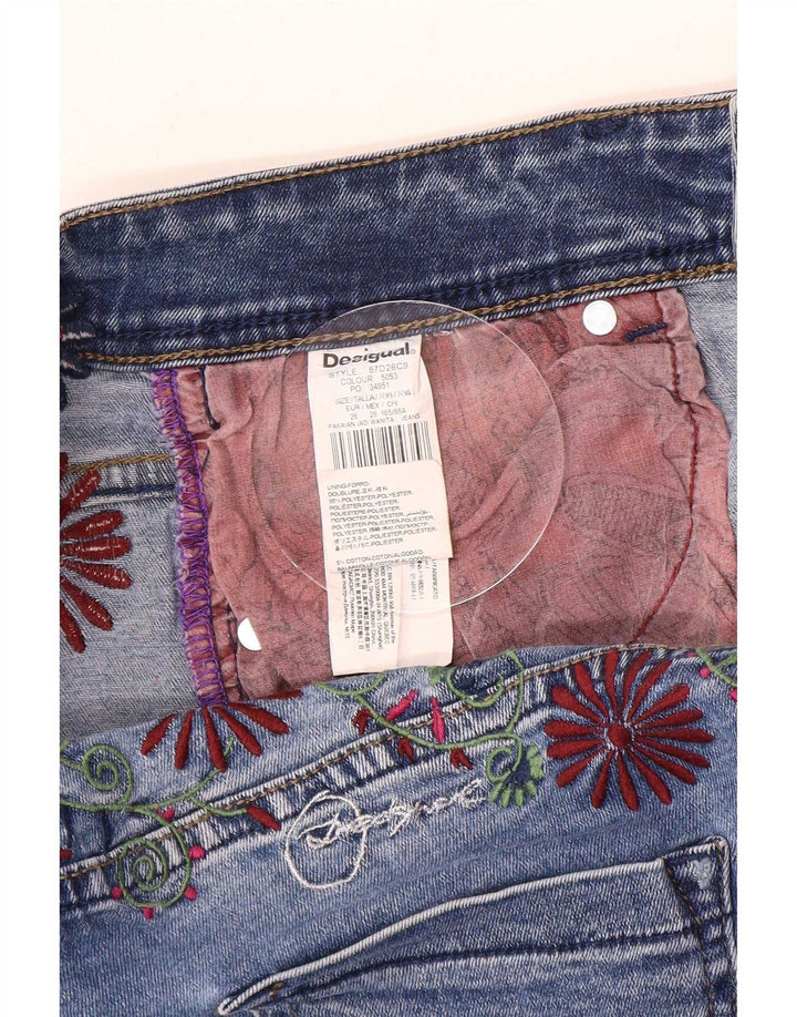 Desigual Damen Slim Jeans W26 L29 Blaues Polyester