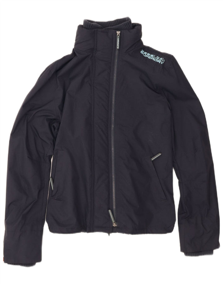 SUPERDRY Womens Windbreaker Jacket UK 18 XL Navy Blue Nylon