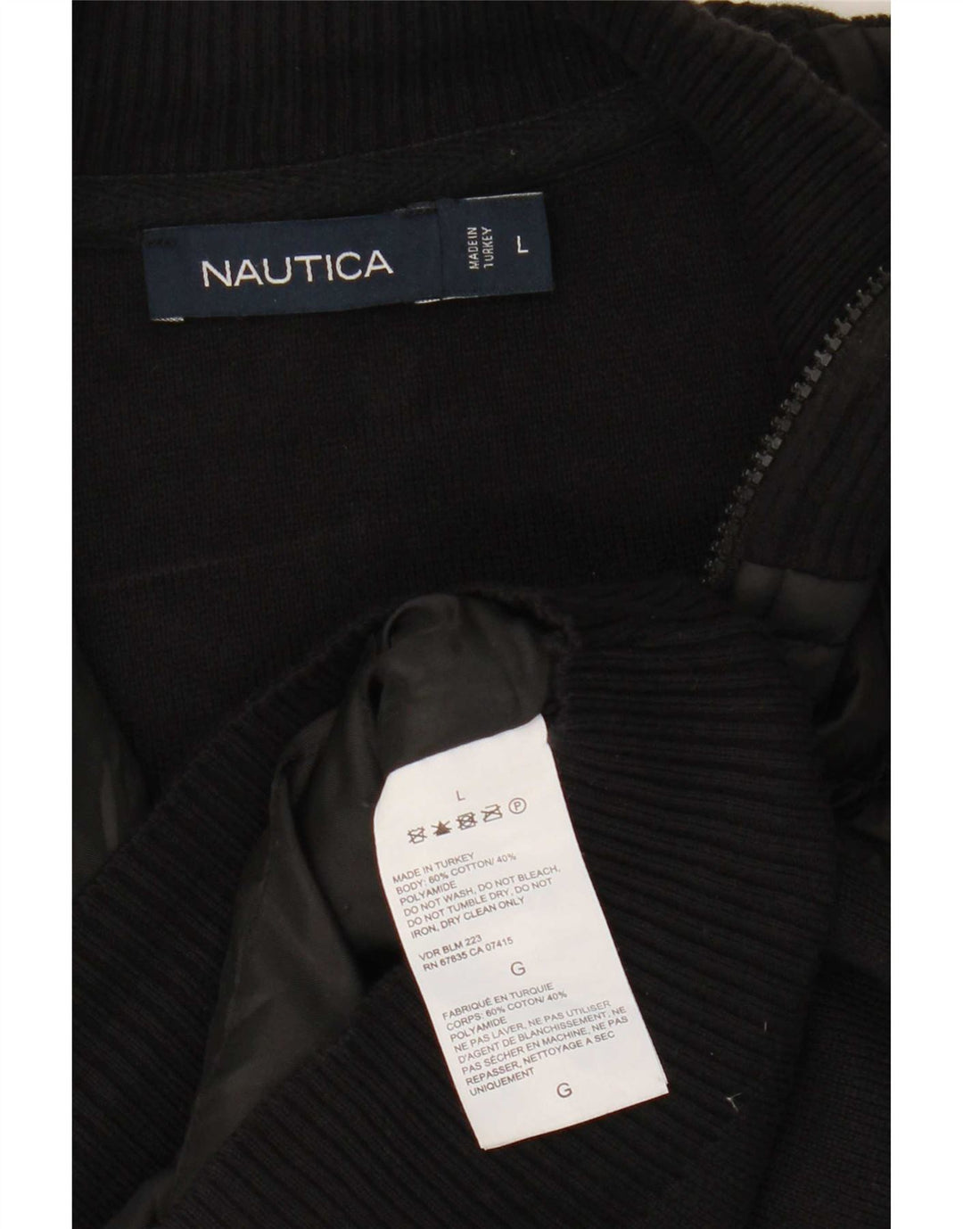Nautica Herren-Strickjacke, groß, aus schwarzer Baumwolle