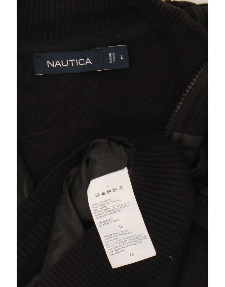 Nautica Herren-Strickjacke, groß, aus schwarzer Baumwolle