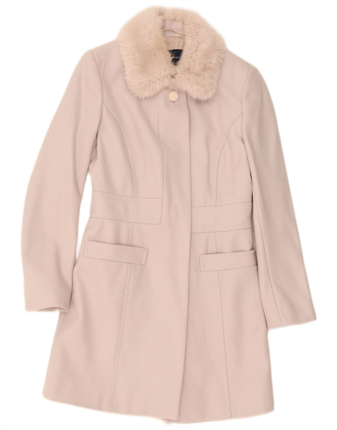 French Connection Damenmantel UK 8 Small Beige Wolle