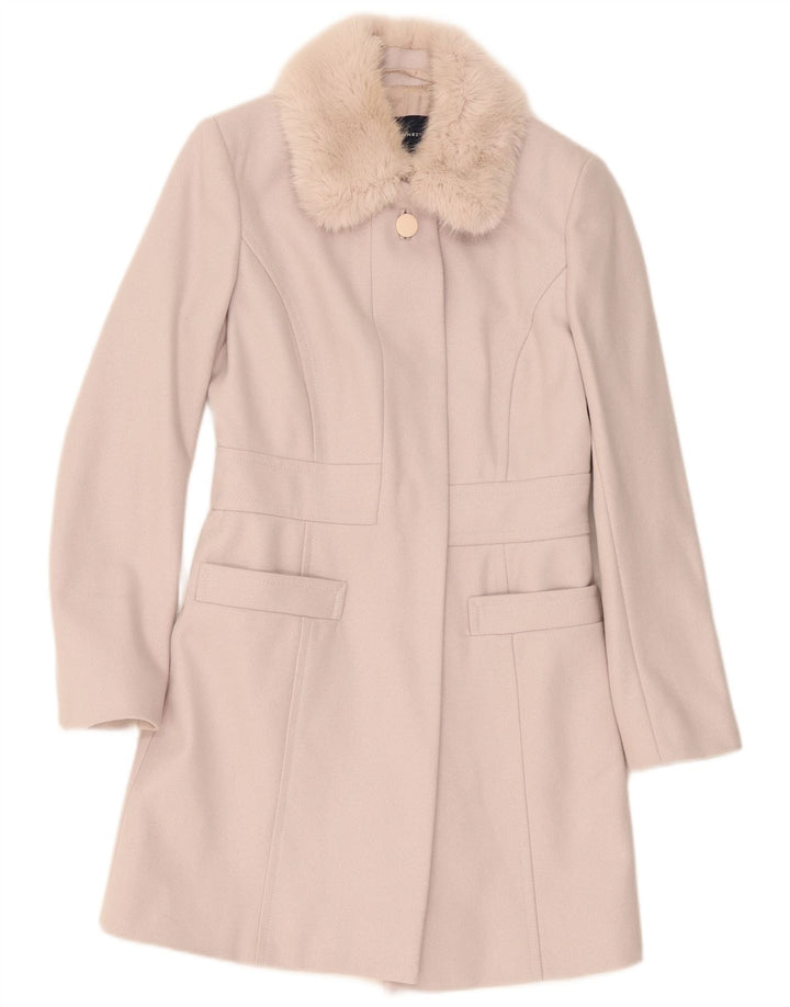 French Connection Damenmantel UK 8 Small Beige Wolle