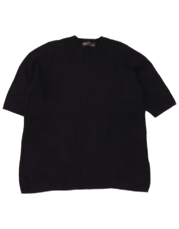 Marks & Spencer Damen-Pullover mit Rundhalsausschnitt, Gr. 14, Marineblau