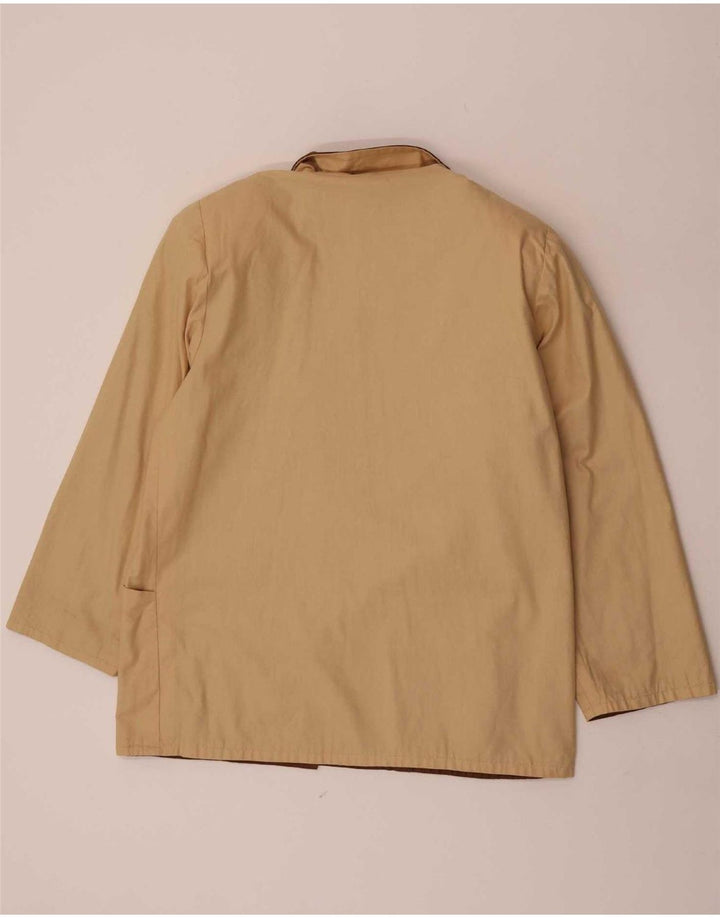 Vintage Damen 2-Knopf-Blazer-Jacke, UK 16, groß, braun, Farbblock
