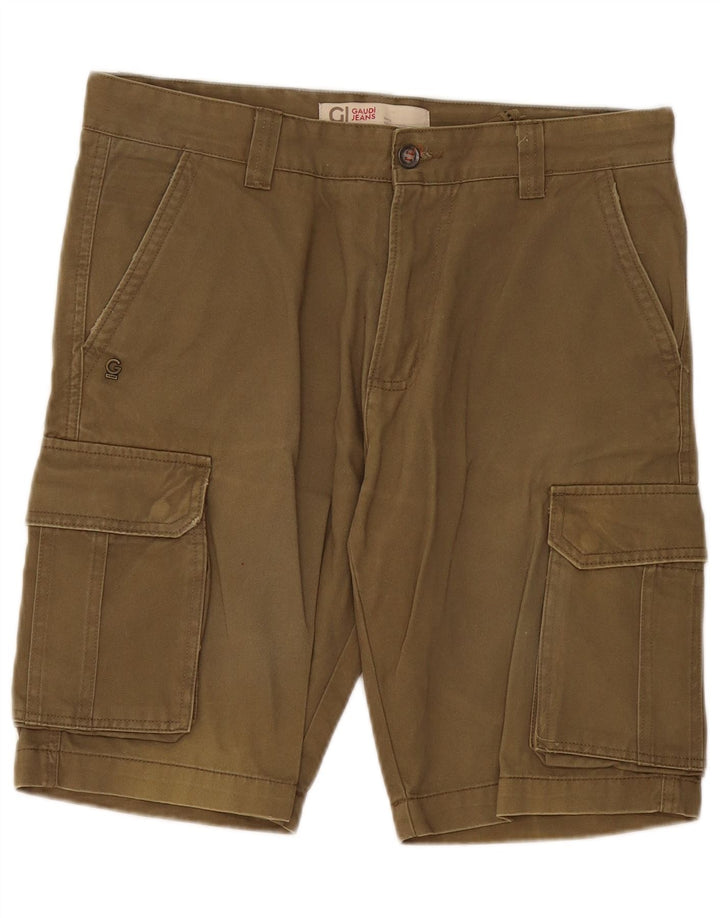 Gaudi Herren-Cargo-Shorts W34, große Khaki-Baumwolle