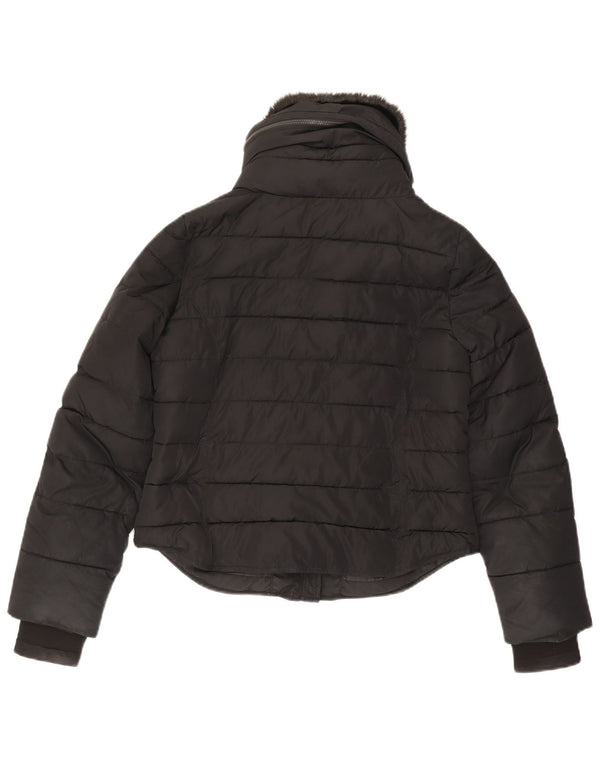 French Connection Wattierte Damenjacke mit Kapuze, UK 10, Größe S, Schwarz, Polyester