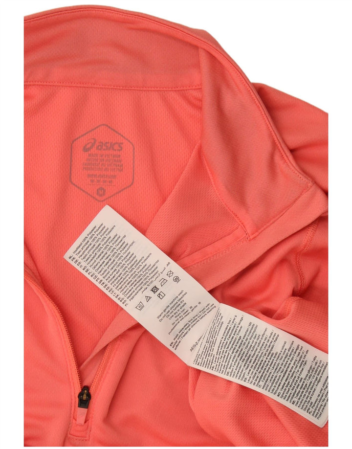 Asics Damen-Pullover-Trainingsanzugoberteil mit Reißverschluss und Halsausschnitt, UK 14, mittelrosa, Polyester