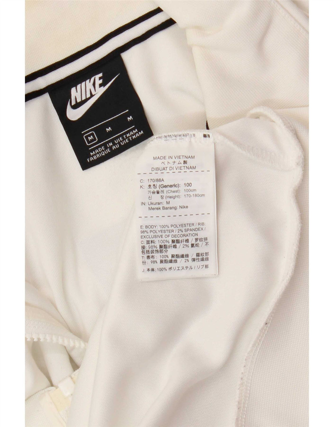 Nike Herren-Trainingsanzugoberteil mit Grafik, mittelweißes Farbblock-Polyester