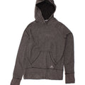 ADIDAS Womens Hoodie Jumper UK 12/14 Medium Grey Flecked Polyester Vintage Adidas and Second-Hand Adidas from Messina Hembry 