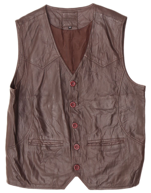 Ross&Cole Herren Lederweste IT 52 XL Braun