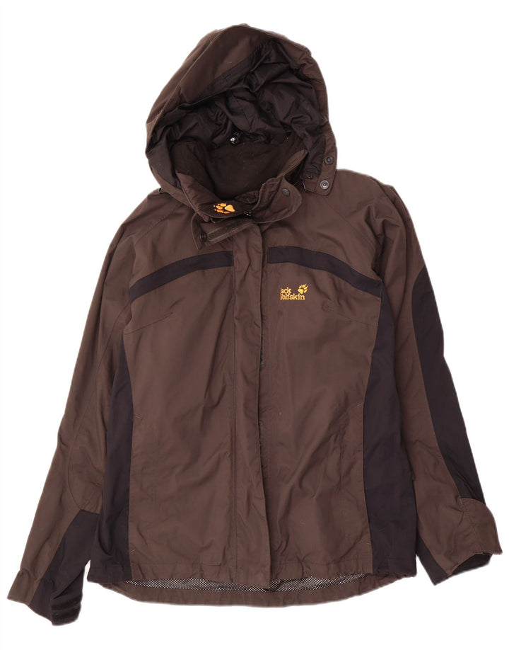 Jack Wolfskin Damen Übergroße Regenjacke UK 12/14 Mittelbraun