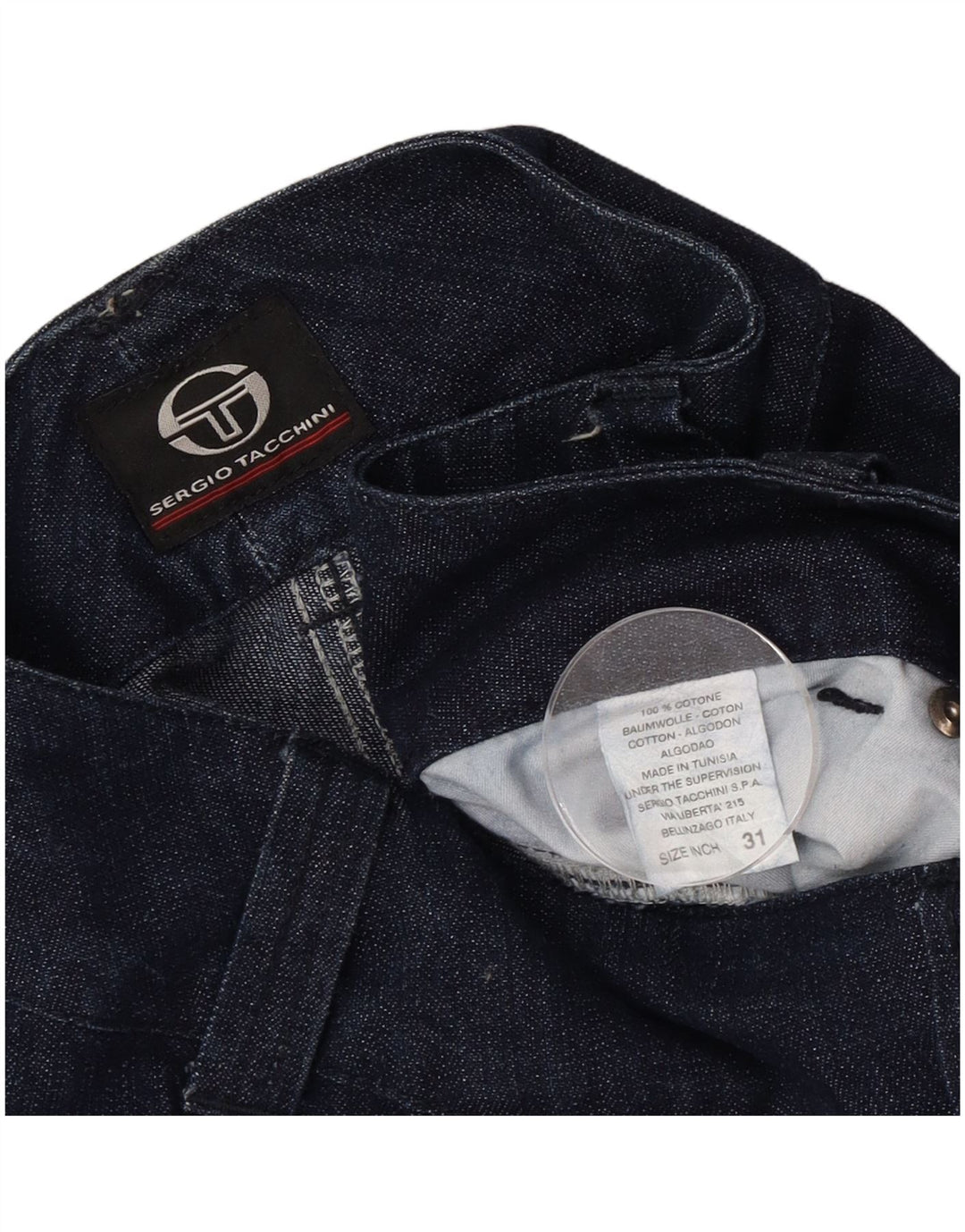 Sergio Tacchini Damen Straight Jeans W31 L30 Marineblaue Baumwolle