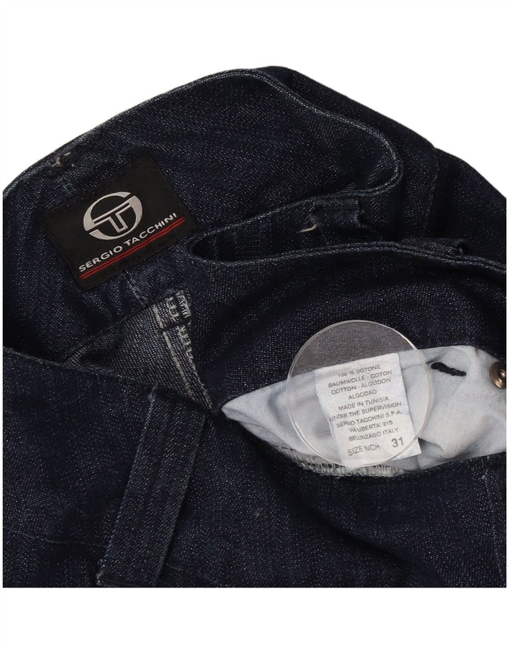 Sergio Tacchini Damen Straight Jeans W31 L30 Marineblaue Baumwolle