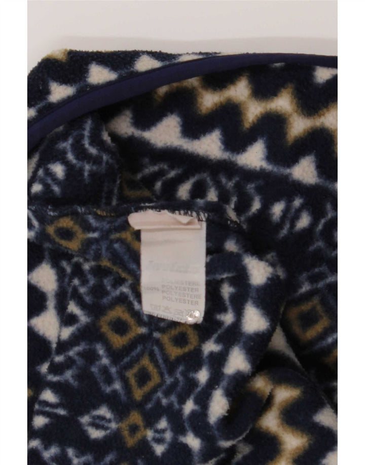 Invicta Herren-Fleecepullover mit Reißverschluss, XL, marineblaues geometrisches Polyester