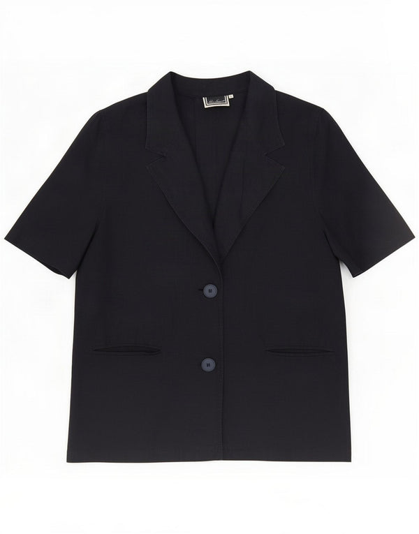 Luisa Spagnoli Damen Kurzarm-Blazerjacke UK 16 Large Marineblau