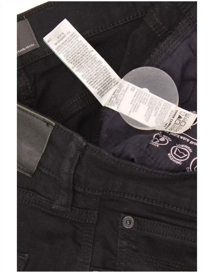 MARKS & SPENCER Herren Straight Jeans W34 L31 Schwarze Baumwolle