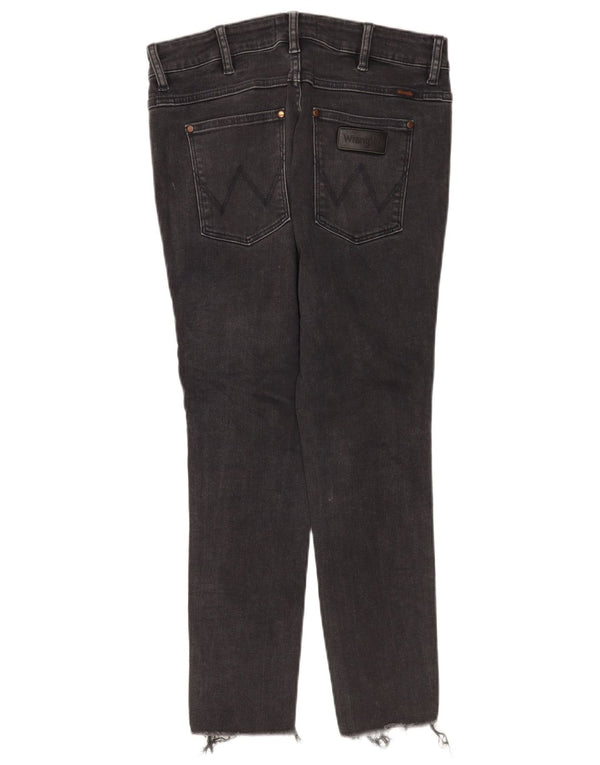 Wrangler Damen-Crop-Jeans, W32, L25, schwarze Baumwolle